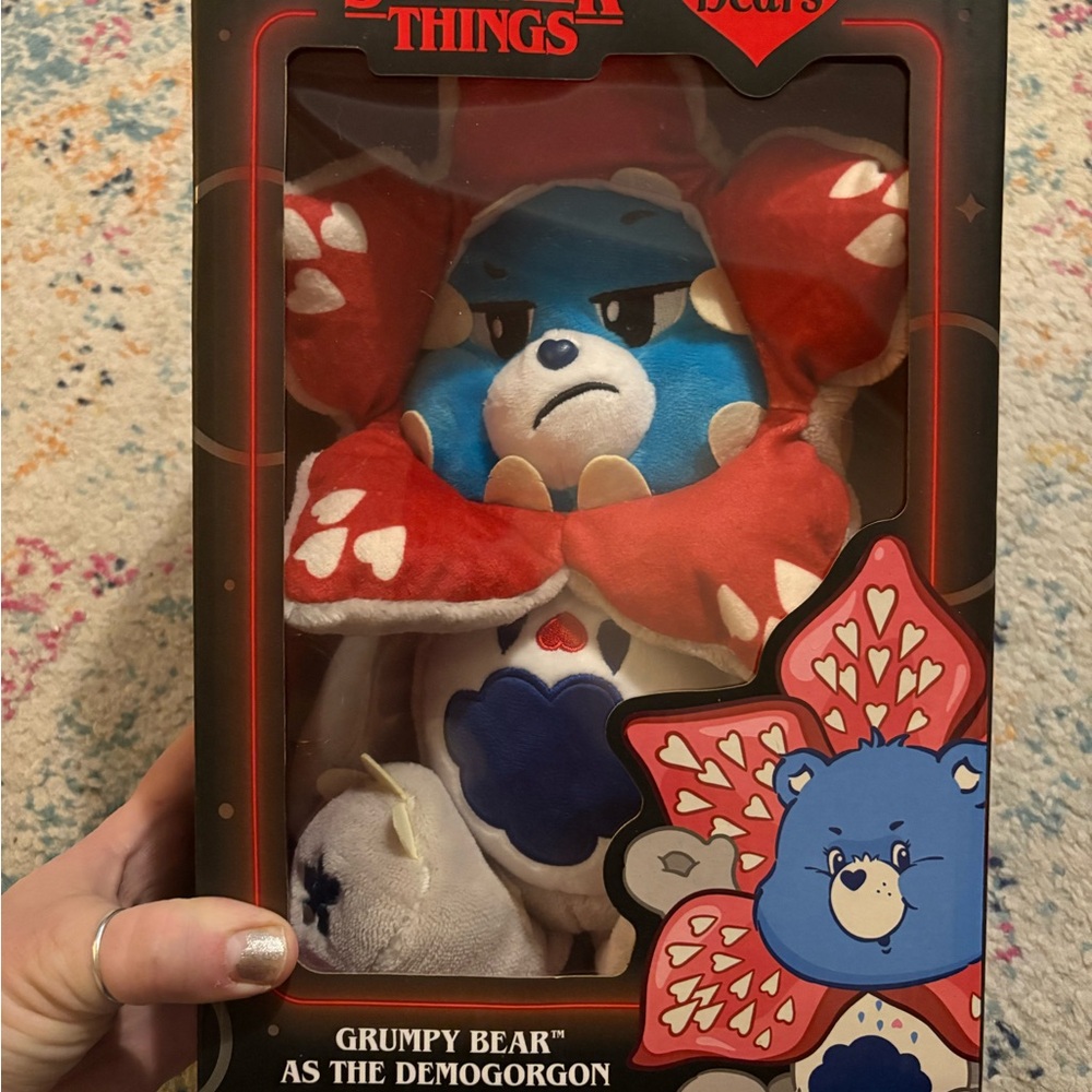 Stranger Things Demogorgon Carebears Grumpy Bear Plush Toy
